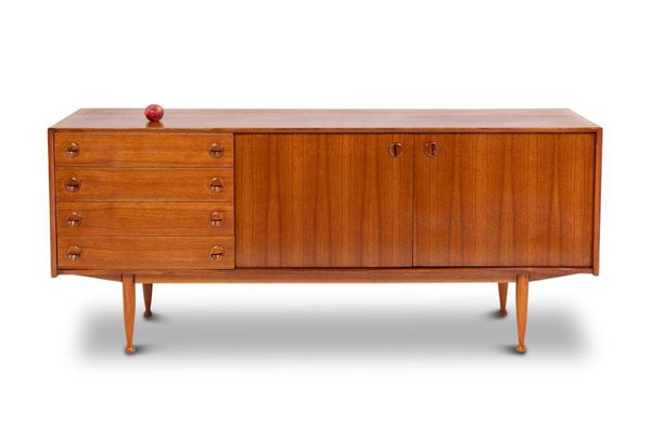 Teak Sideboard with 4 Drawers and 2 Doors, 20th Century-CEJ-1821447