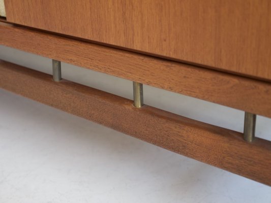 Teak Sideboard with Fabric and Brass Details by Ilmari Tapiovaara for La Permanente Mobili Cantù, 1960s-ZYF-731375