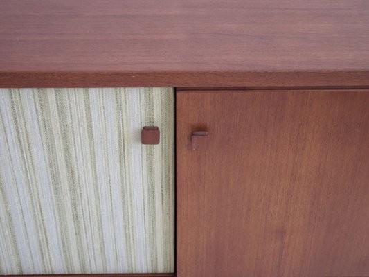 Teak Sideboard with Fabric and Brass Details by Ilmari Tapiovaara for La Permanente Mobili Cantù, 1960s-ZYF-731375