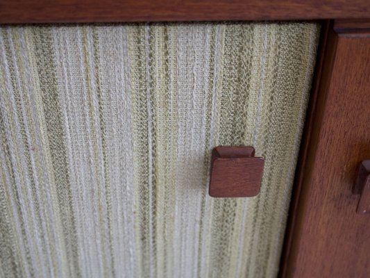 Teak Sideboard with Fabric and Brass Details by Ilmari Tapiovaara for La Permanente Mobili Cantù, 1960s-ZYF-731375