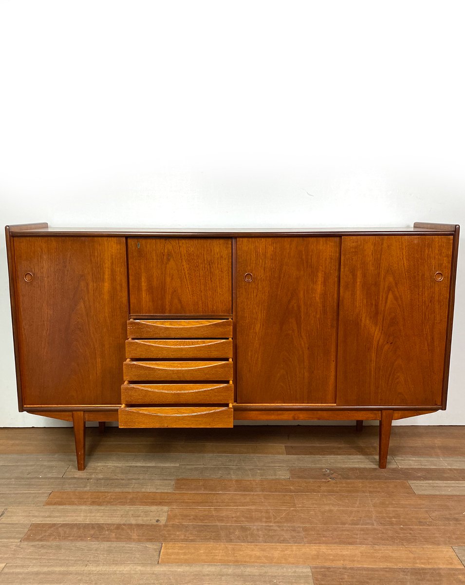 Teak Sideboard with Sliding Doors, 1950