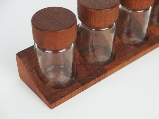 Teak Spice Rack from Digsmed, Set of 6-LW-1336394