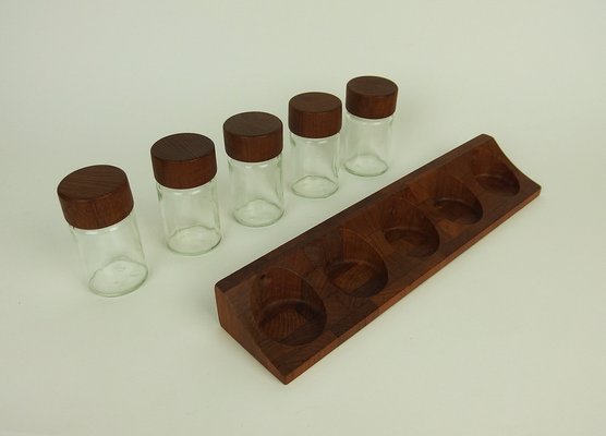 Teak Spice Rack from Digsmed, Set of 6-LW-1336394