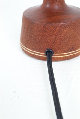 Teak Table Lamp with Papercord Shade, 1950s-NIX-1763678