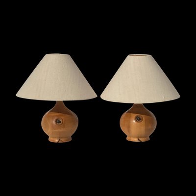 Teak Table Lamps from Dyrlund, Denmark, 1970s, Set of 2-BHG-1065185