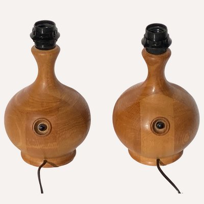 Teak Table Lamps from Dyrlund, Denmark, 1970s, Set of 2-BHG-1065185