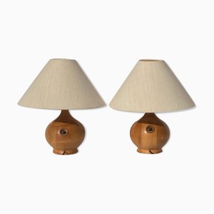 Teak Table Lamps from Dyrlund, Denmark, 1970s, Set of 2-BHG-1065185