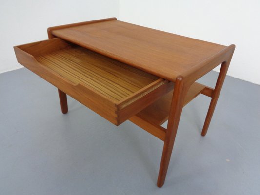 Teak Table with Drawer from Arne Wahl Iversen, Denmark, 1960s-RDW-1354750