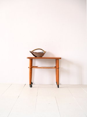 Teak Table with Wheels, 1960s-QWP-1754621