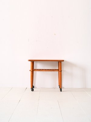 Teak Table with Wheels, 1960s-QWP-1754621