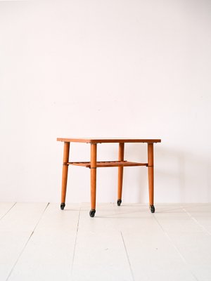 Teak Table with Wheels, 1960s-QWP-1754621