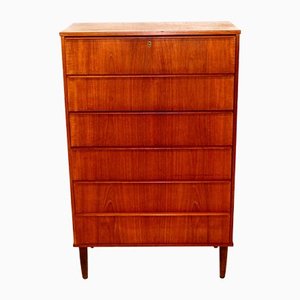 Teak Tallboy Dresser, Denmark, 1960-GEK-1240604