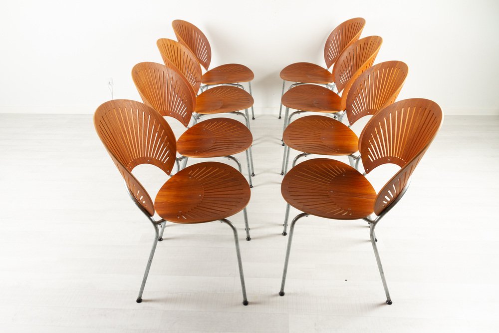 Teak Trinidad Dining Chairs by Nanna Ditzel for Fredericia, 1990s, Set of 8