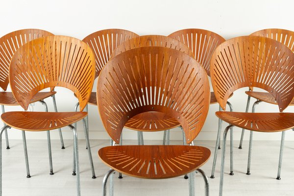 Teak Trinidad Dining Chairs by Nanna Ditzel for Fredericia, 1990s, Set of 8-WIX-1152472