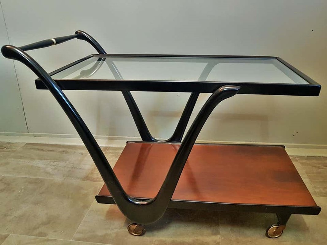 Teak Trolley by Cesare Lacca, Italy, 1950s-POM-847633