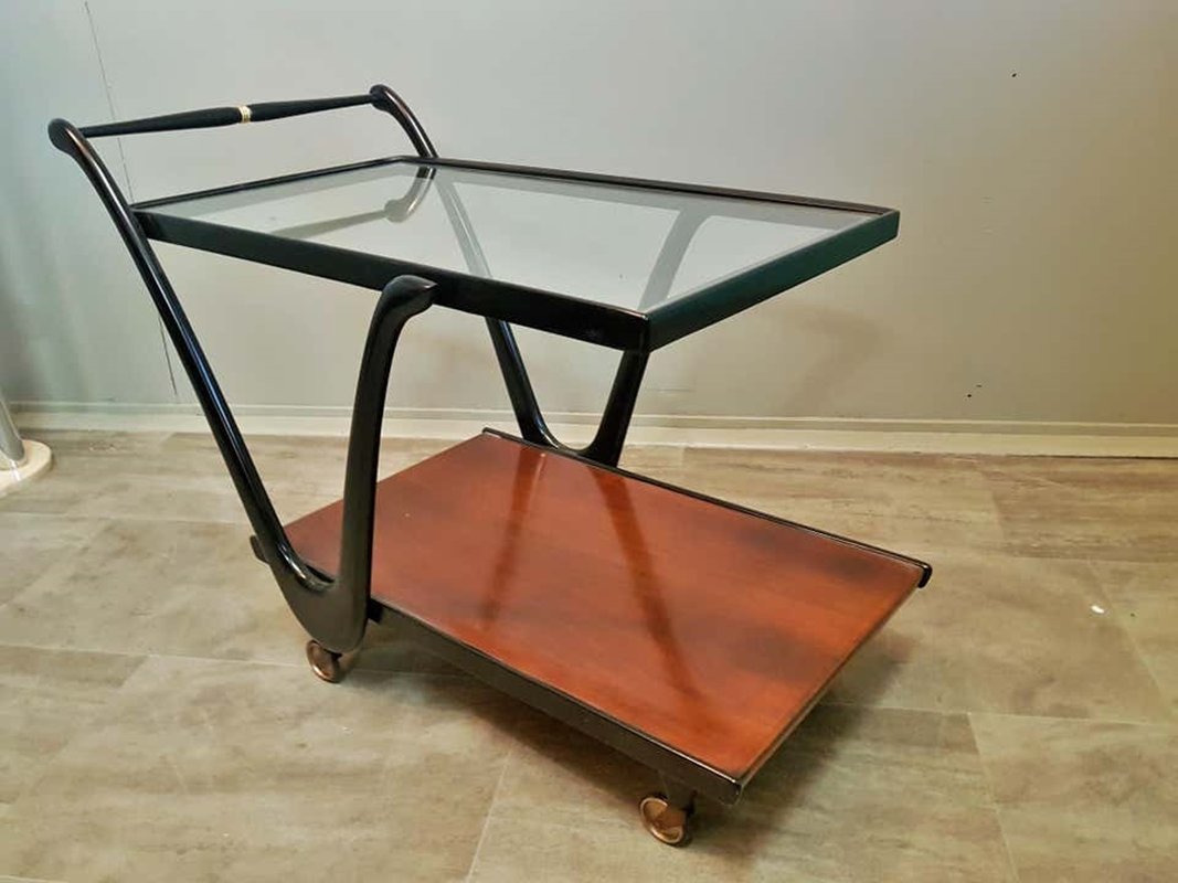 Teak Trolley by Cesare Lacca, Italy, 1950s