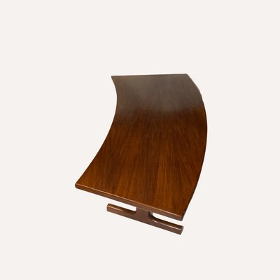 Teak Veneered Kidney Shaped Curved Coffee Table-BHG-1089154