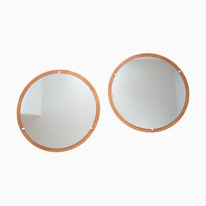 Teak Wall Mirrors, Denmark, 1960s, Set of 2-TZ-1048913