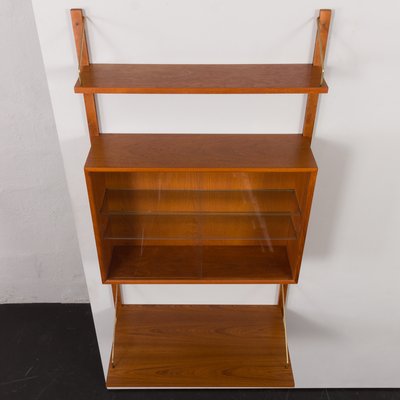 Teak Wall Unit with Desk and Vitrine by Poul Cadovius for Cado, 1960s-UE-1934230