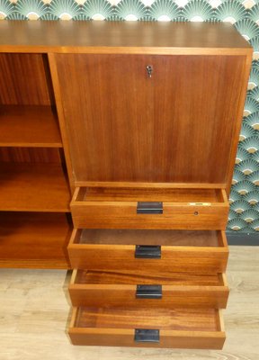 Teak Wall Unit with Secretaire, 1960s-AFE-844836