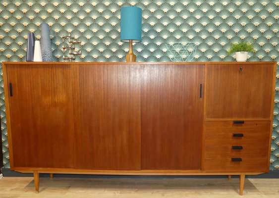 Teak Wall Unit with Secretaire, 1960s-AFE-844836