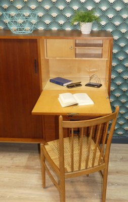 Teak Wall Unit with Secretaire, 1960s-AFE-844836