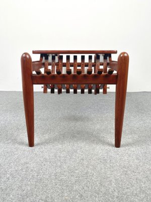 Teak Wood Coffee Table Magazine Rack, Italy, 1960s-LYQ-1171410