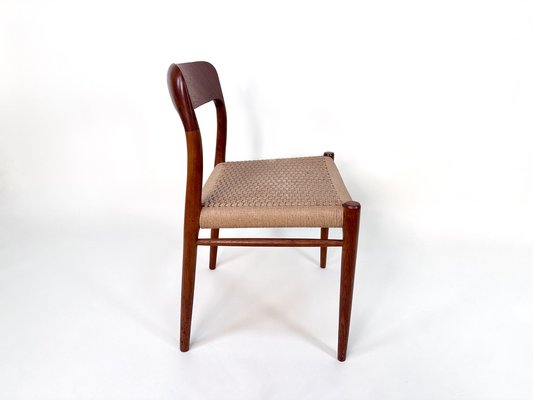 Teak & Woven Paper Cord Model 75 Side Chair by Niels O. Møller for J.L. Møllers, Denmark, 1954-JP-1805206