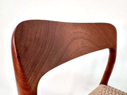 Teak & Woven Paper Cord Model 75 Side Chair by Niels O. Møller for J.L. Møllers, Denmark, 1954-JP-1805206