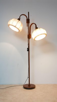 Teakwood Double Floor Lamp from Domus, Denmark, 1970s-KK-1132102