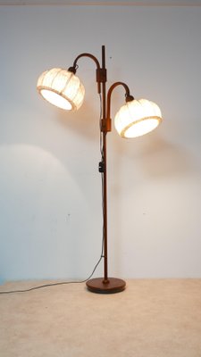 Teakwood Double Floor Lamp from Domus, Denmark, 1970s-KK-1132102