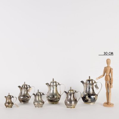 Teapots in Silver from CUSI, Set of 6-VMM-1270296