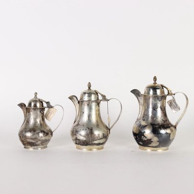 Teapots in Silver from CUSI, Set of 6-VMM-1270296