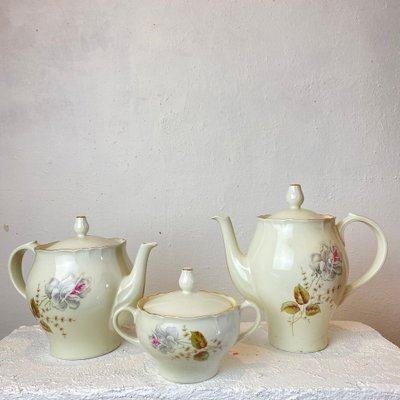 Teapots & Sugar Bowl by Richard Ginori, Set of 3-BAD-1210065