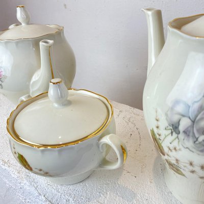 Teapots & Sugar Bowl by Richard Ginori, Set of 3-BAD-1210065