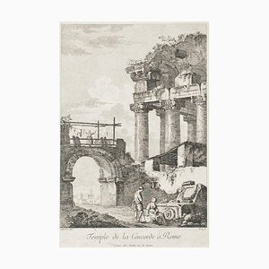 Temple de la Concorde, Rome - Original Etching by C.-L. Clérisseau - Early 1800 Early 19th Century-ZCI-758325