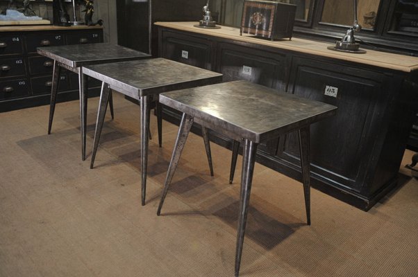 Terrace Table in Polished Metal from Tolix, 1950s-NEN-2043278