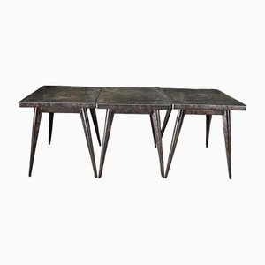 Terrace Table in Polished Metal from Tolix, 1950s-NEN-2043278