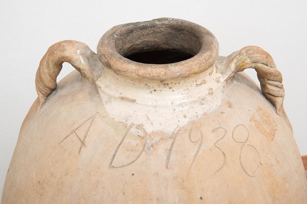 Terracotta Amphora Vase with Torchion Handles, 20th Century-KKK-1821633