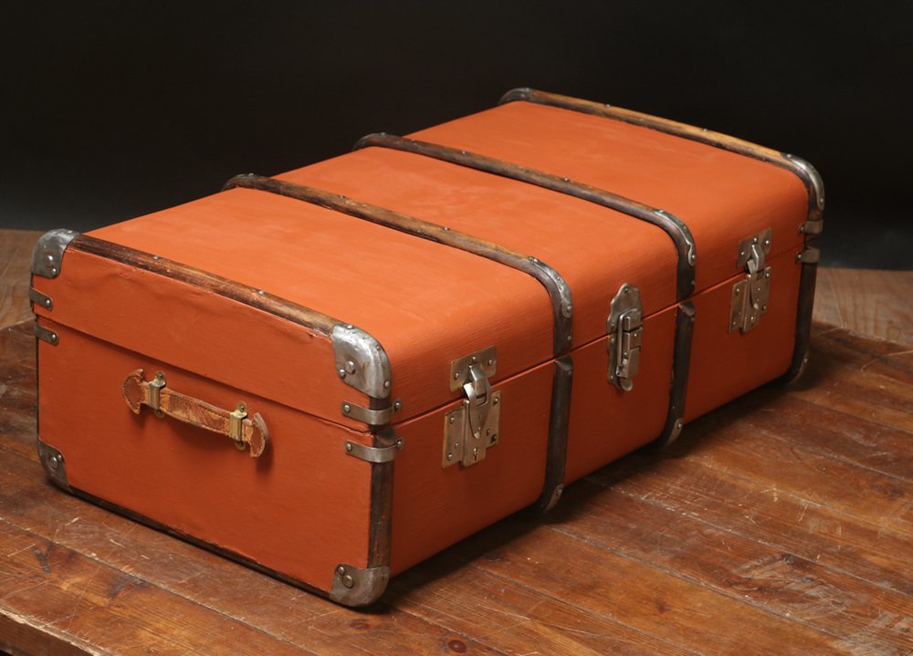 Terracotta Color Fitted Cabinet, 1920s