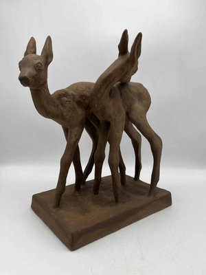 Terracotta Deer by Else Bach for Karlsruher Majolika, 20th Century-DWL-1412144