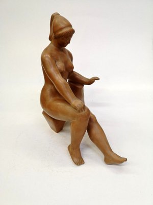 Terracotta Nude Sculpture by Laszlo Marosan 1960s-UWE-829824