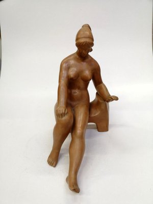 Terracotta Nude Sculpture by Laszlo Marosan 1960s-UWE-829824