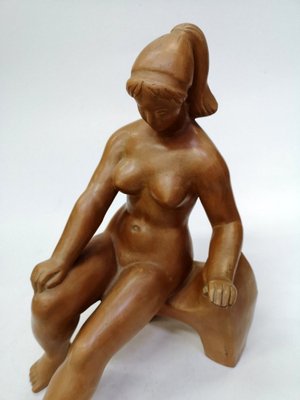 Terracotta Nude Sculpture by Laszlo Marosan 1960s-UWE-829824