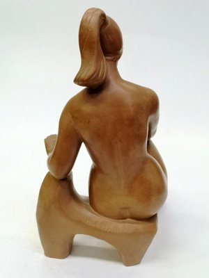 Terracotta Nude Sculpture by Laszlo Marosan 1960s-UWE-829824