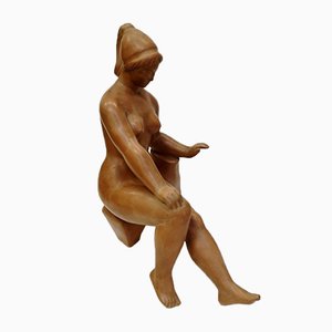 Terracotta Nude Sculpture by Laszlo Marosan 1960s-UWE-829824