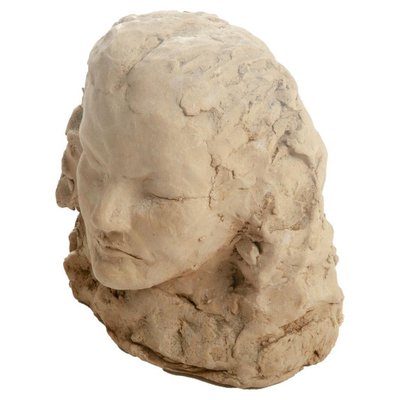 Terracotta Sculpture of Woman's Head, France, 20th Century-UR-1050802