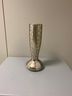 Terracotta Vase in Eggshell and Silver Leaf, 1950s-IJR-846255