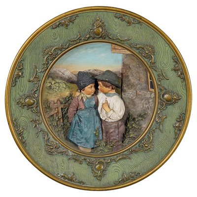 Terracotta Wall Plate by Johann Mar, 1890s-KJP-1738298