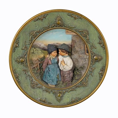 Terracotta Wall Plate by Johann Mar, 1890s-KJP-1738298